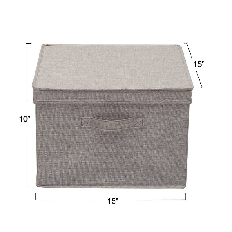 Household Essentials Square KD Storage Box with Lid, Set of 2