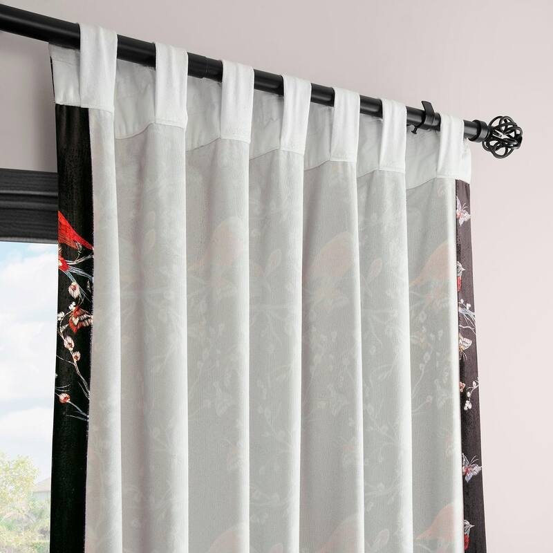 Exclusive Fabrics Botanic Garden Barcelona Velvet Curtain (1 Panel) Room Darkening Curtains For Bedroom & Living Room Curtains