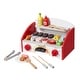 preview thumbnail 2 of 9, Red White Wooden BBQ Grill Toy with 26 PCS and Twist Sound Play - 11.42” L x 8.27” W x 7.68” H