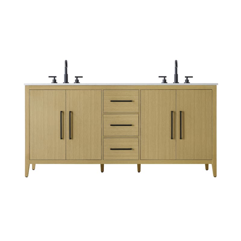 Elegant Lighting VF29372D Millie 72" Free Standing Double Basin Vanity - Honey Brown
