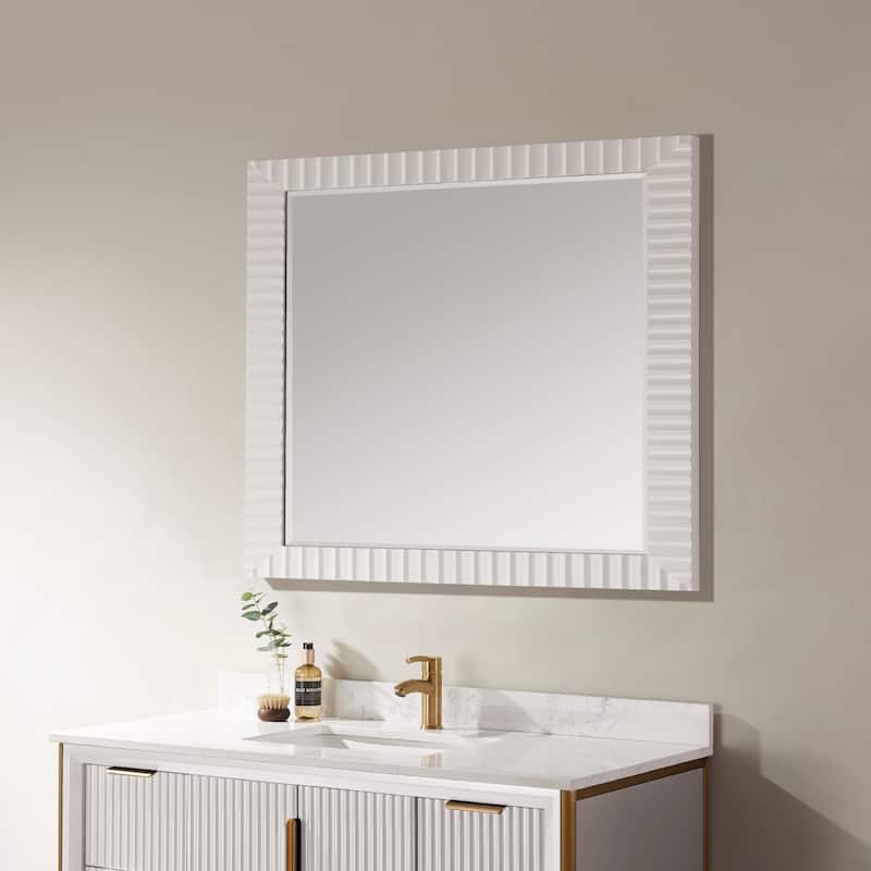 Savona 36" Bathroom/Vanity Wave framed Wall Mirror in Paris Grey - 36 inches