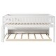 preview thumbnail 8 of 23, Wooden Low Loft Bed with Trundle and Storage Shelves, Twin Size Loft Bedframe with Blackboard and Bulit-in Ladder