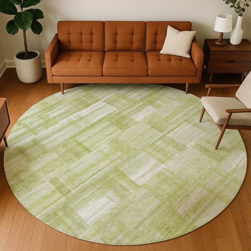 Machine Washable Indoor/ Outdoor Solid Hatches Chantille Rug