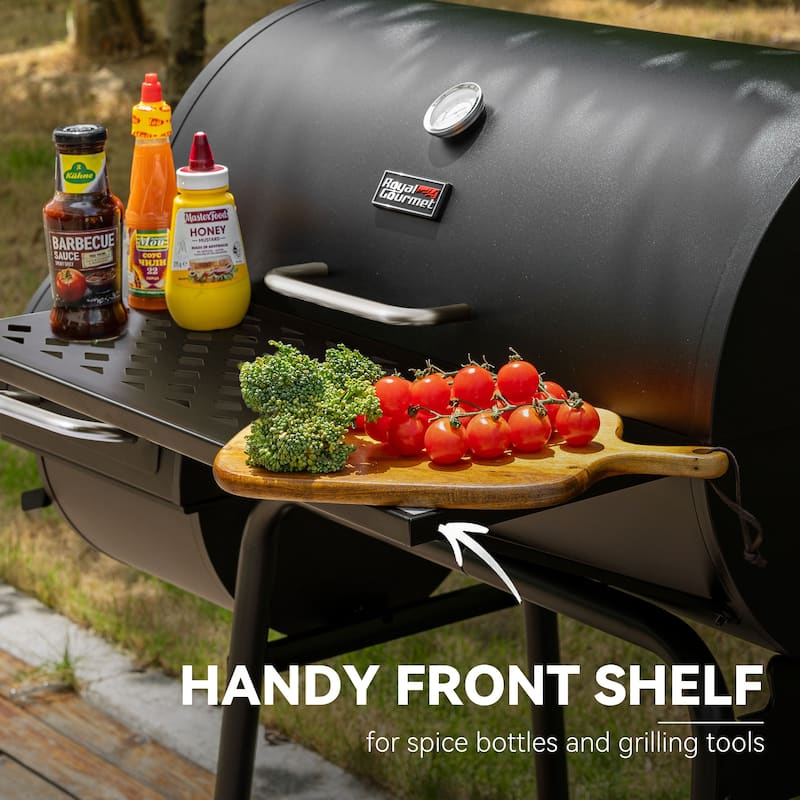 Royal Gourmet CC1830FC, Charcoal Grill with Smoker and Cover, black