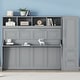 preview thumbnail 39 of 48, Full and Queen Murphy Beds Wall Beds with Wardrobes and Drawers Grey - Full