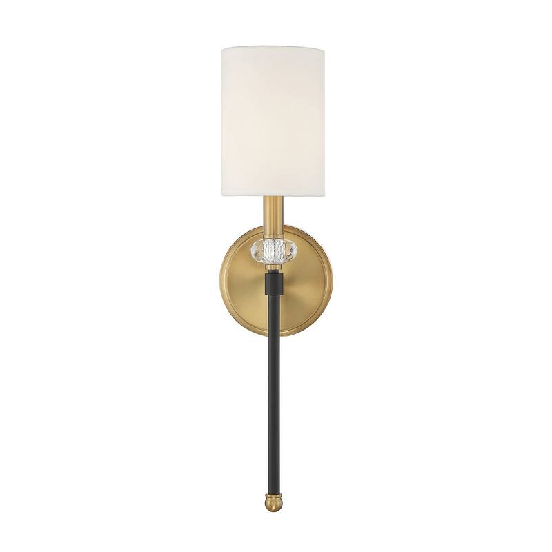 Tivoli 1-Light Wall Sconce in Matte Black with Warm Brass Accents
