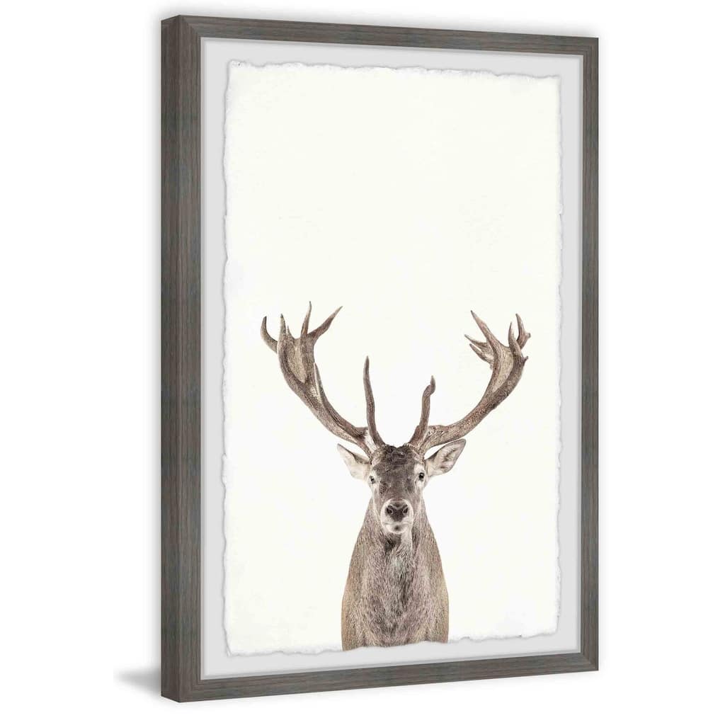 Reindeer Close-up Framed Wall Art, Elegant Home Touch - Sophisticated Artwork for Refined Décor
