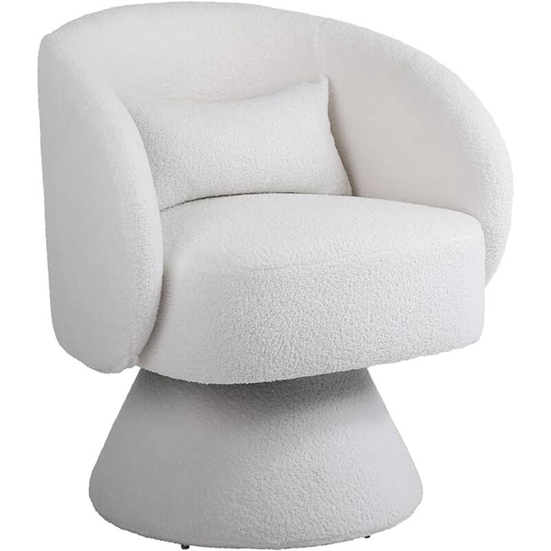 Modern Teddy Swivel Barrel Accent Chair, Set of 1