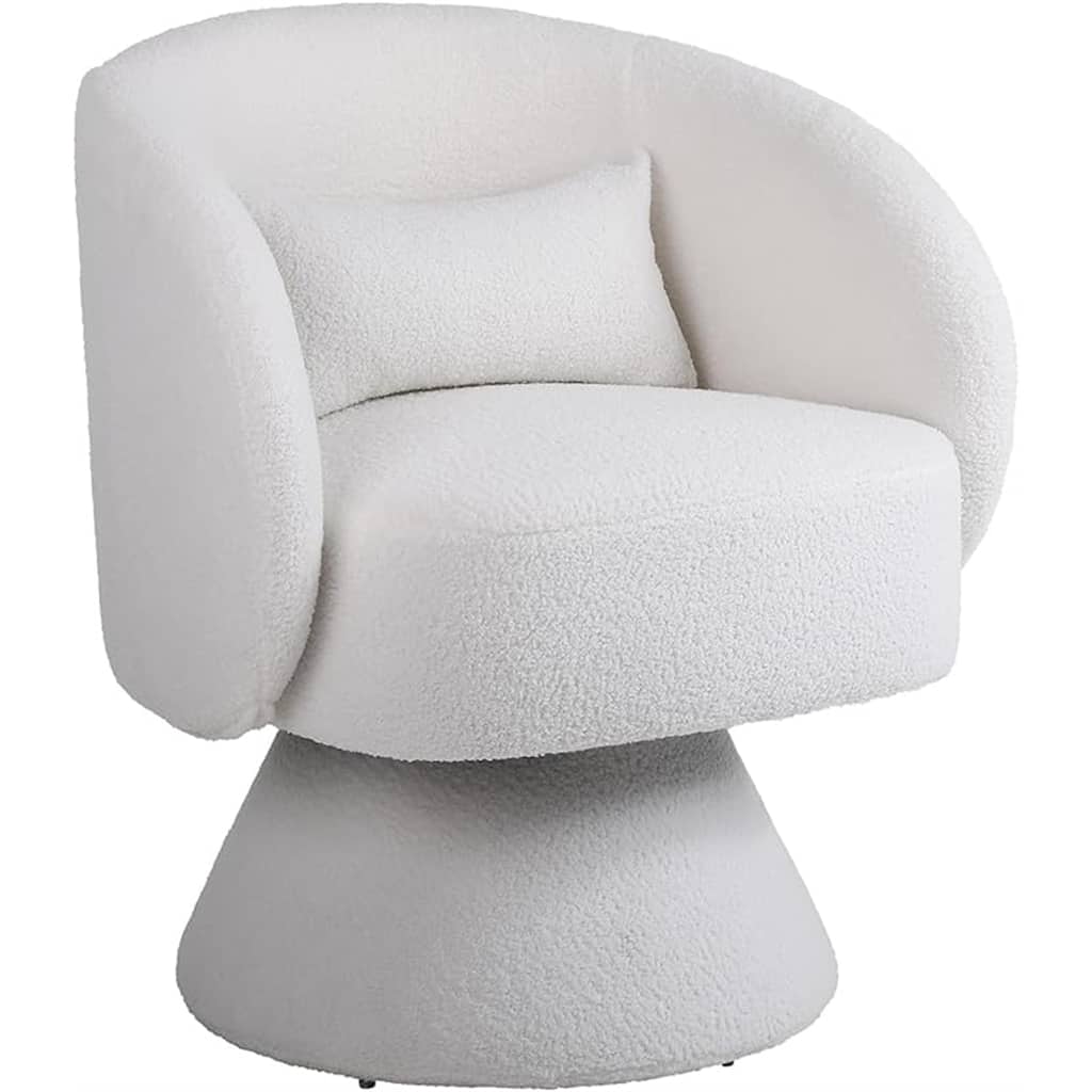 Modern Teddy Swivel Barrel Accent Chair, Set of 1