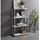 preview thumbnail 4 of 4, 4-Tier Tennos Bookshelf, Black & Chrome Finish White