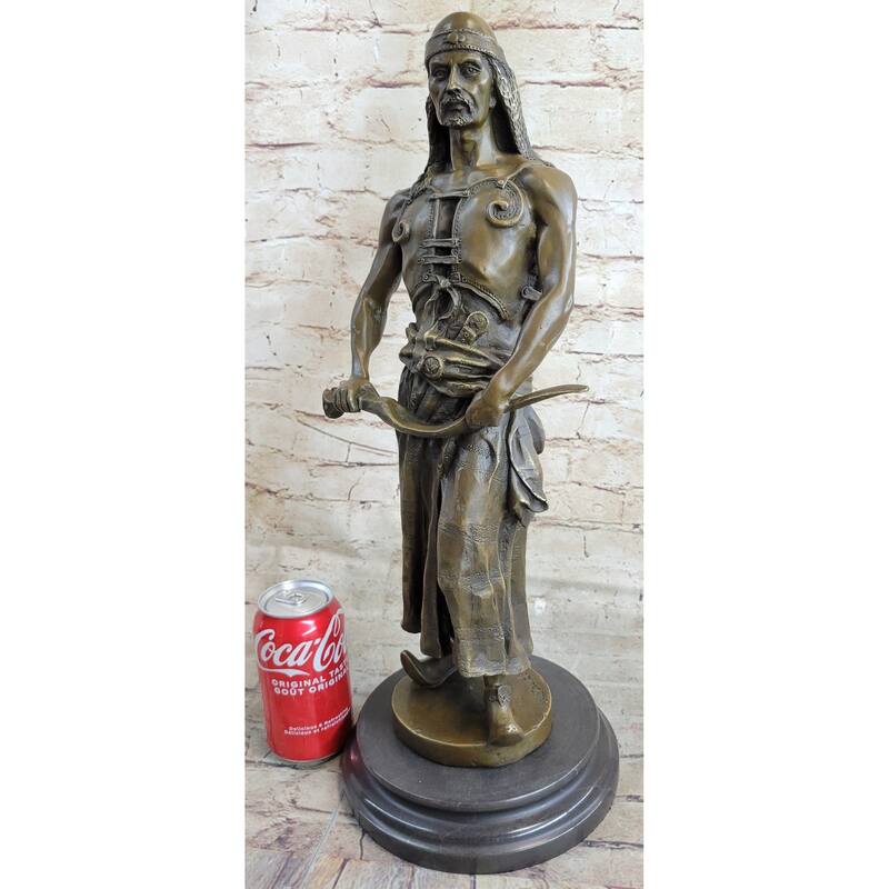 Lemir Middle Eastern Arabian Turkish Warrior Commander Bronze Statue Sculpture Decor