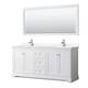 Option White, Chrome Trim, White Cultured Marble Top