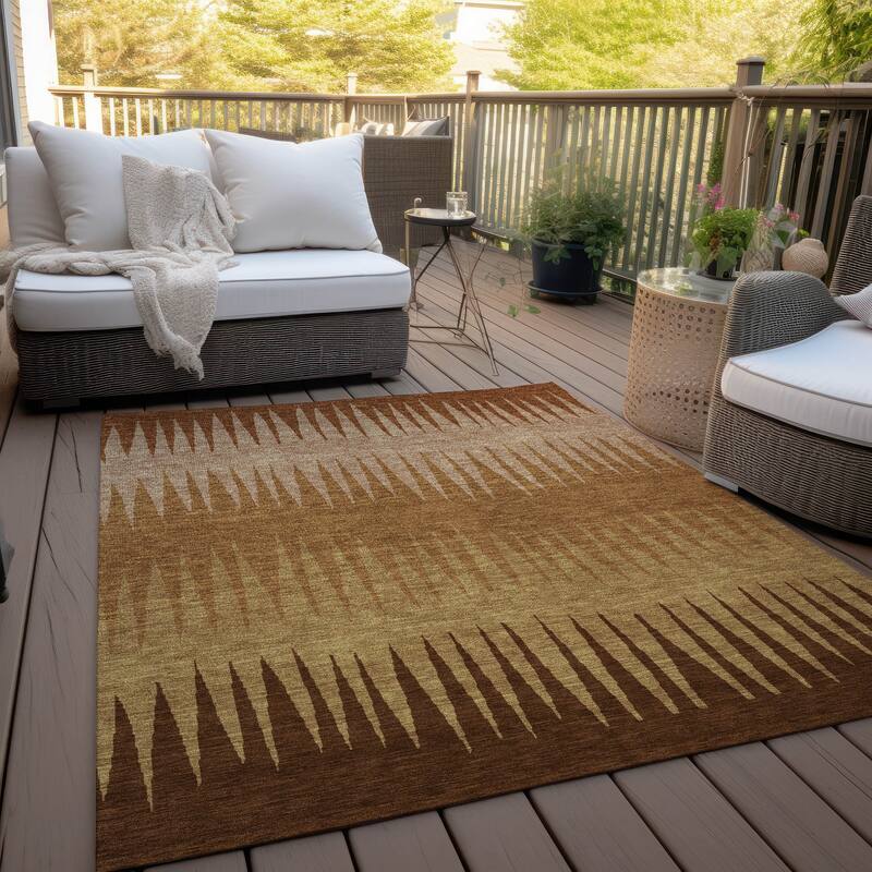 Machine Washable Indoor/ Outdoor Chantille Ombre Contemporary Rug