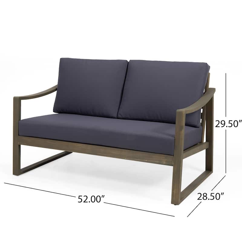 Samwell Acacia Wood Outdoor Loveseat and Coffee Table Set by Christopher Knight Home