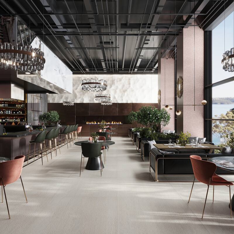 Montara 48x48 in. Matte Porcelain Stone-like Texture Large Wall and Floor Tile (15.5 sq ft/case, 1-Pack) - Beige