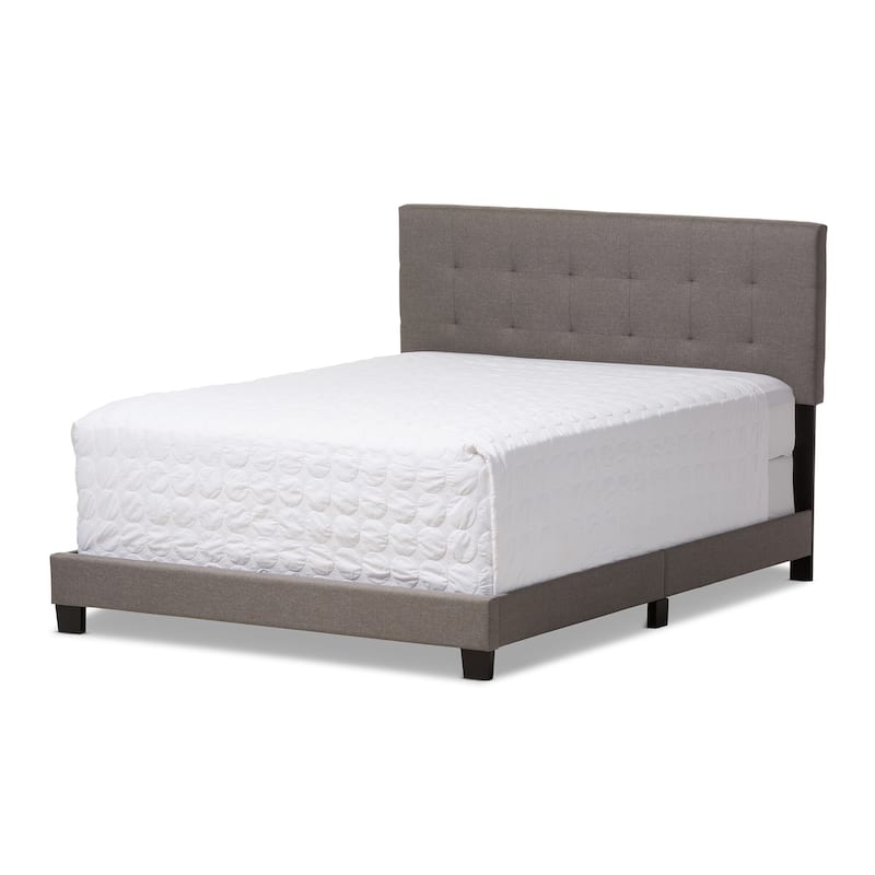 Baxton Studio Karpos Modern Upholstered Grid-tufting Panel Bed - Grey - Queen