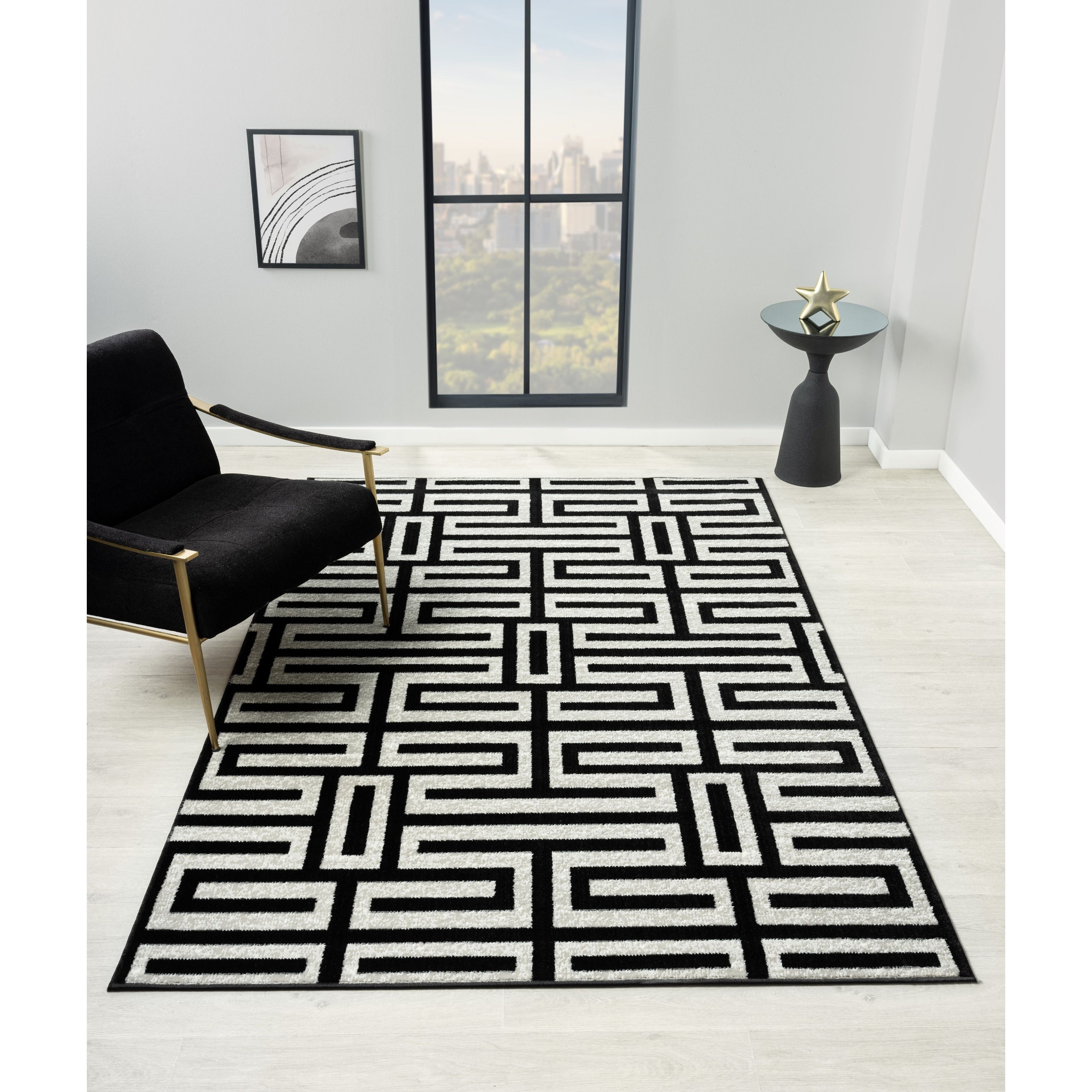 MDA Rugs Kimberly Collection Grey Abstract Geometric Area Rug