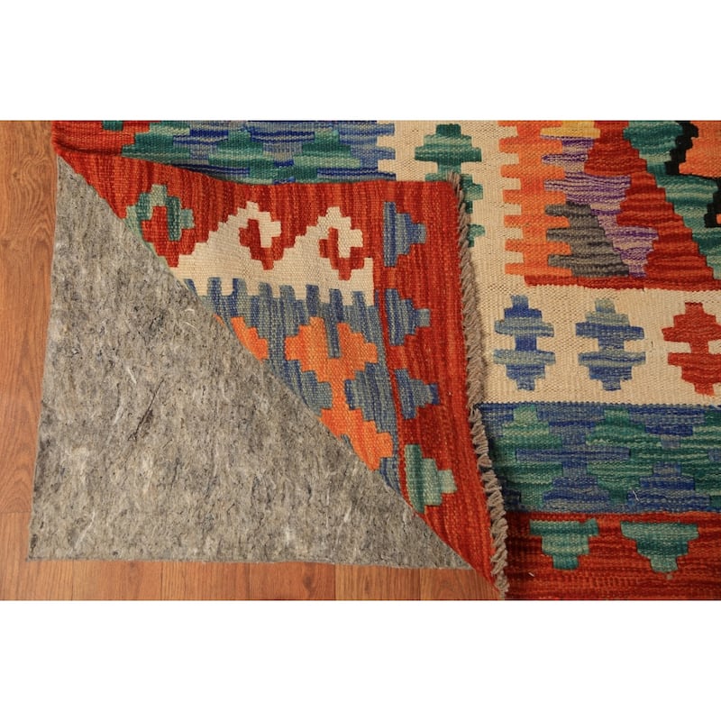 Kilim Oriental Large Rug Hand-Woven Multi-Color Wool Carpet - 10'2"x 16'1"