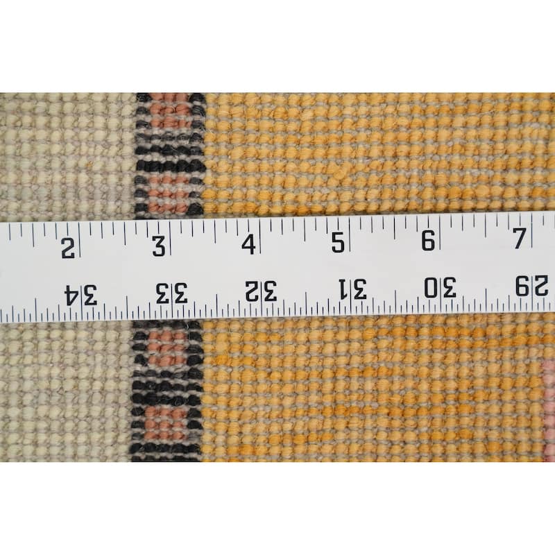 Hand Knotted Oriental 100% Wool Carpet Modern Geometric Multi-Colored Gabbeh Area Rug - 8' 10'' X 6' 1''