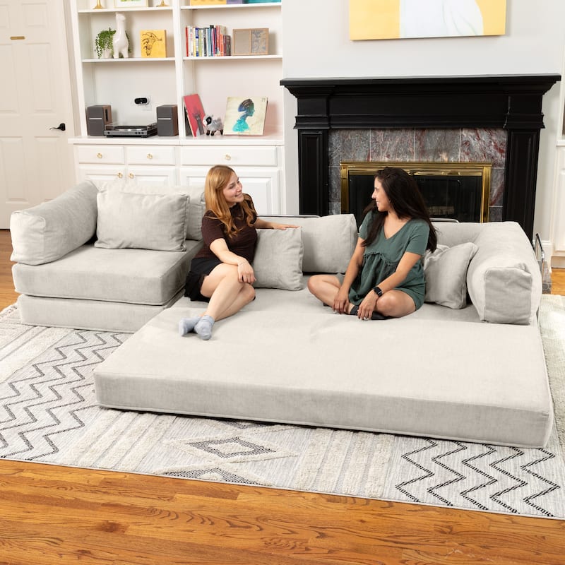 Jaxx Unsofa Modular Convertible Sectional Sofa with Fold Out King Sleeper Bed