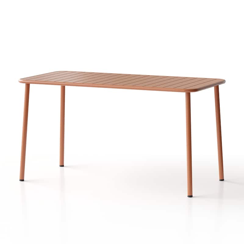 Sella long table outdoor dining table villa courtyard balcony table outdoor leisure table simple garden waterproof table - Claret Red