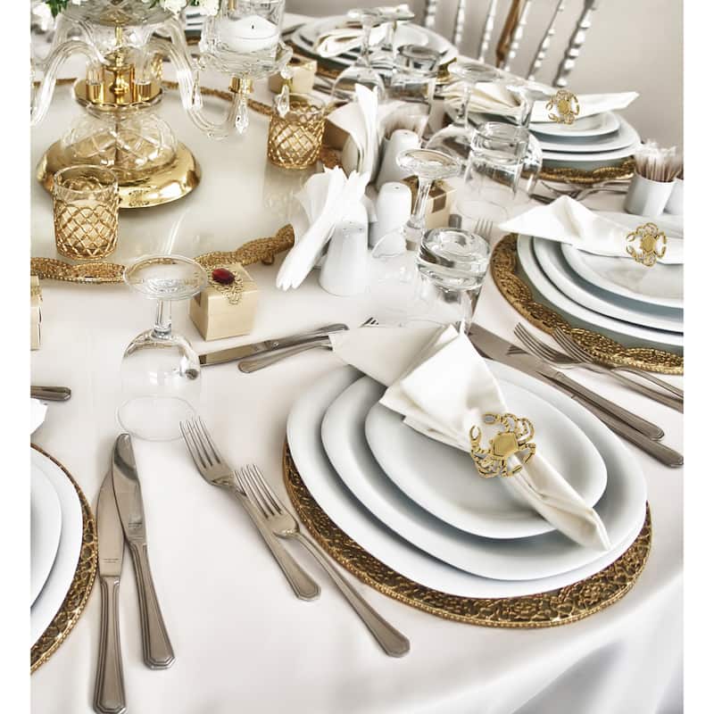 KitchaBon Crab Gold Napkin Rings for Table Decor - Set of 6 - 2 x 1.8 x 1.68 inches