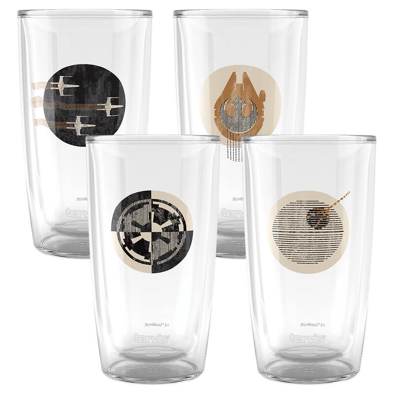 Tervis Star Wars Insignia Collection Assorted Made in USA Double Walled Insulated Travel Tumbler, Classic - 16oz - 4pk - 16oz - 4pk