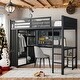 preview thumbnail 1 of 30, Black Twin XL/ Full XL/ Queen Loft Bed with Wardrobe,Kids Bed with Workstation and Storage for Bedroom Twin XL