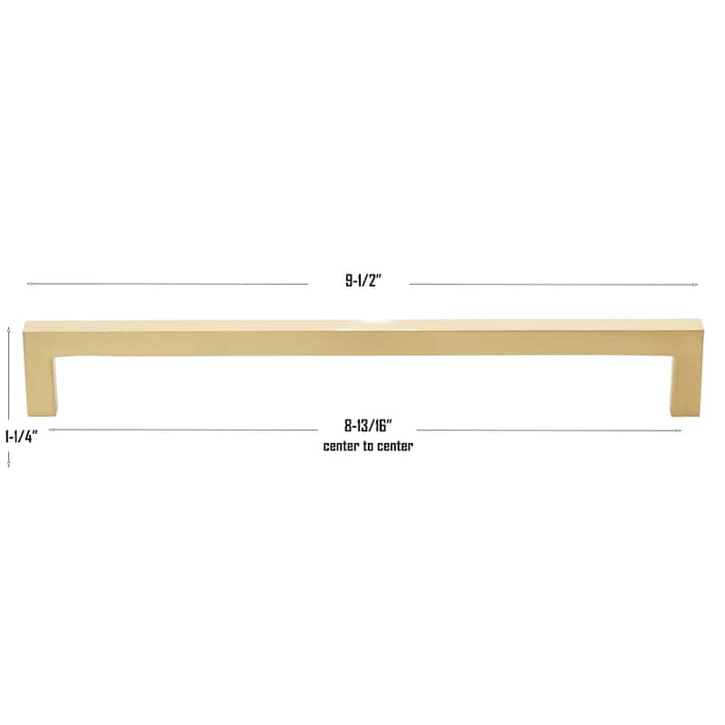 GlideRite 8.75 Inch Center to Center Solid Square Bar Pull Champagne Gold - 21683-224-CHPG