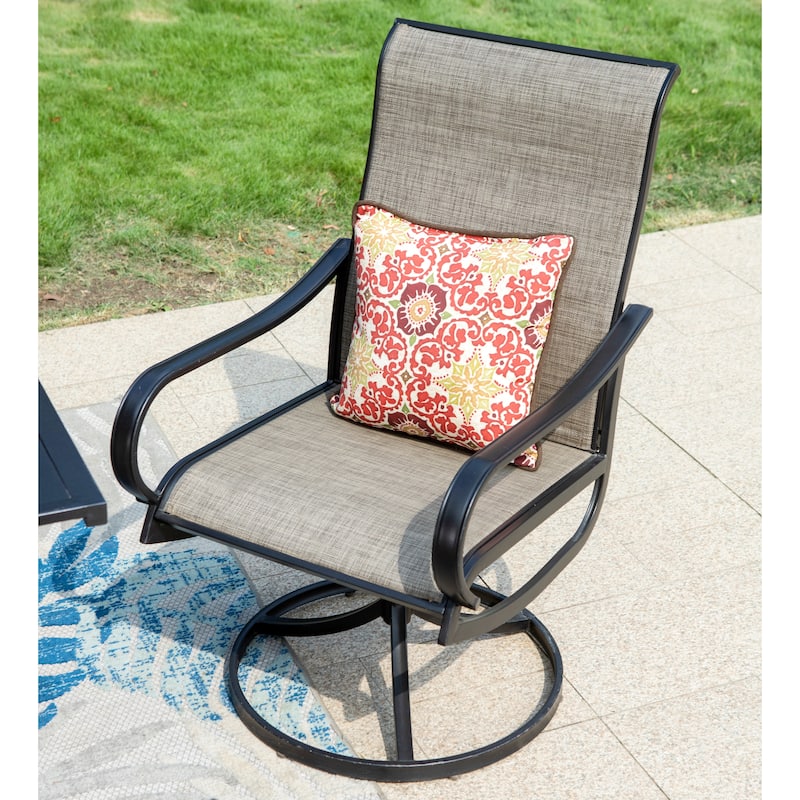 MAISON ARTS Patio Textilene Swivel Dining Chairs Set of 2