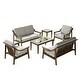 preview thumbnail 5 of 4, 6-piece Wood Patio Chat Set Teak Conversation Set with Cushion