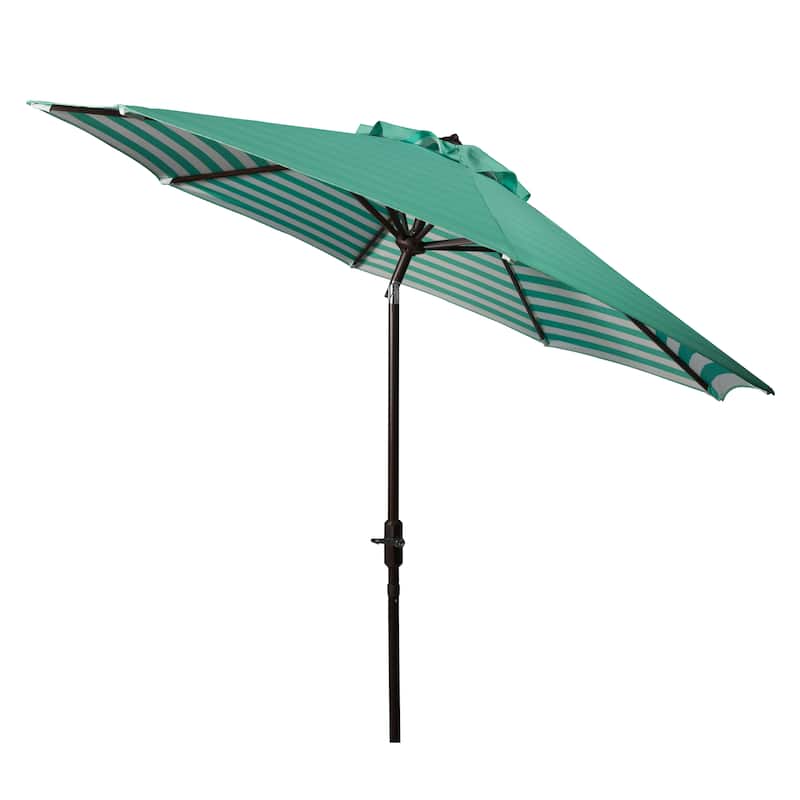 SAFAVIEH Hadire Inside Out Striped 9 Ft Crank Outdoor Umbrella