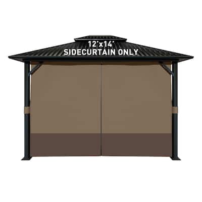 Aoodor Gazebo Curtain Replacement - Patio Privacy Curtains with Double Zipper(Curtain Only)