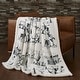 preview thumbnail 99 of 158, Indigo Hill by HiEnd Accents Campfire Sherpa Fleece Throw, 1PC or 3PC 1-Piece - Ranch Life - Black