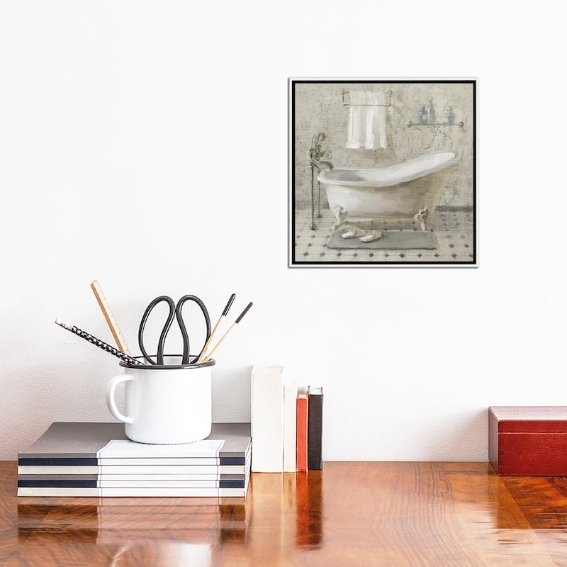 iCanvas "Victorian Bath III Neutral" by Danhui Nai Framed