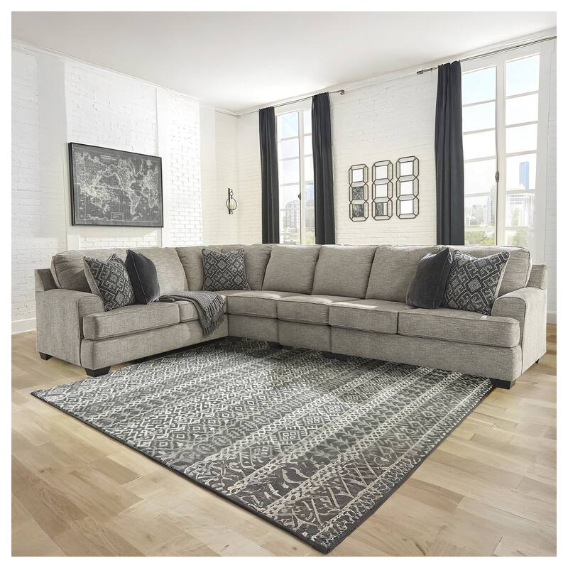Signature Design by Ashley Bovarian Gray 4-Piece Sectional - 154"W x 99"D x 39"H - Grey - Left Facing