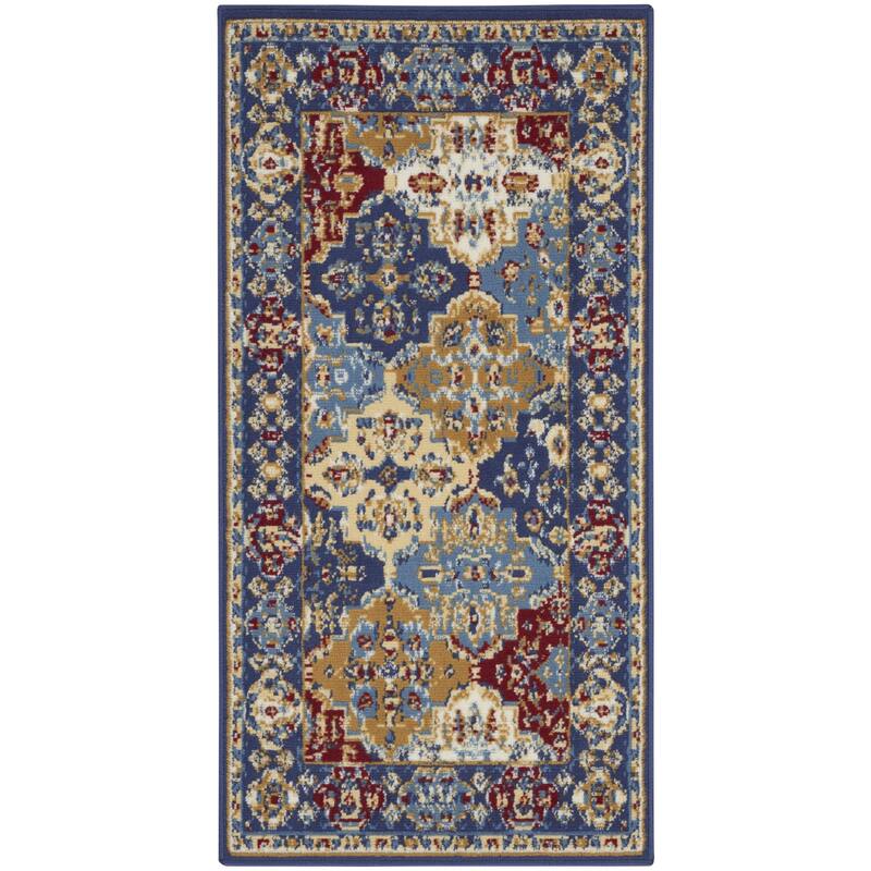 Lizab Distressed Non Skid Stain Resistant Low Pile Area Rug By HomeRoots - 48' X '24' X '0.25