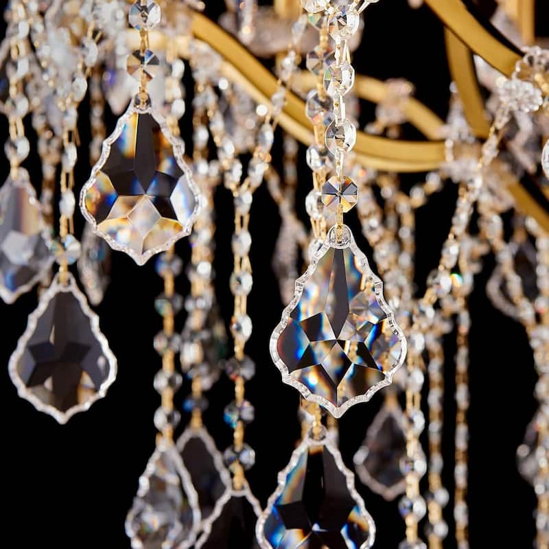 KAYLA Large Crystal Chandelier-12/24-Light Chandelier Light Fixture Modern Maria Theresa Crystal Chandeliers