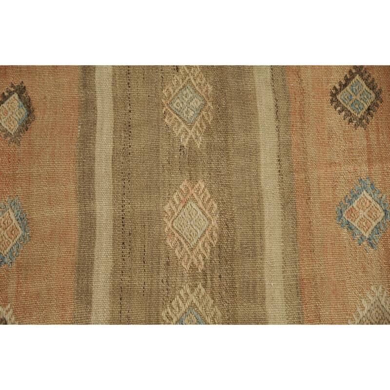 Hand Woven Oriental 100% Wool Carpet Southwestern Tribal Multi-Colored Kilim Area Rug - 10' 4'' X 5' 10''