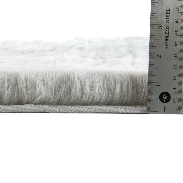 dimension image slide 7 of 11, Fake Fur Bath Mat - 21x34-Inch Machine Washable Nonslip Small Rug for Bathroom, Hallway, or Kitchen by Home-Complete