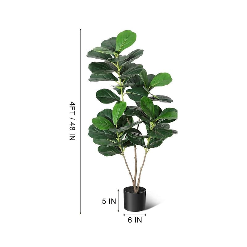 Fiddle Leaf Fig Artificial Tree Faux Floor Plant for Home Decor