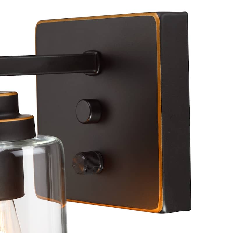 2-Light Dimmable Bath Vanity Light Wall Sconce Glass Shade(Set of 2)