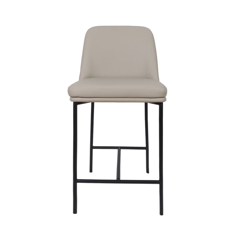 Manhattan Comfort Loft Vegan Leather Metal Counter Stool - Set of 2