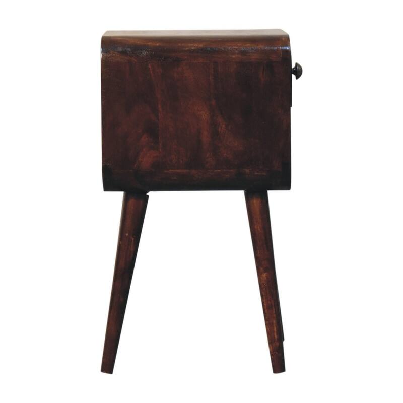 HomeRoots 22" Walnut Solid Wood Square One Drawer Nightstand