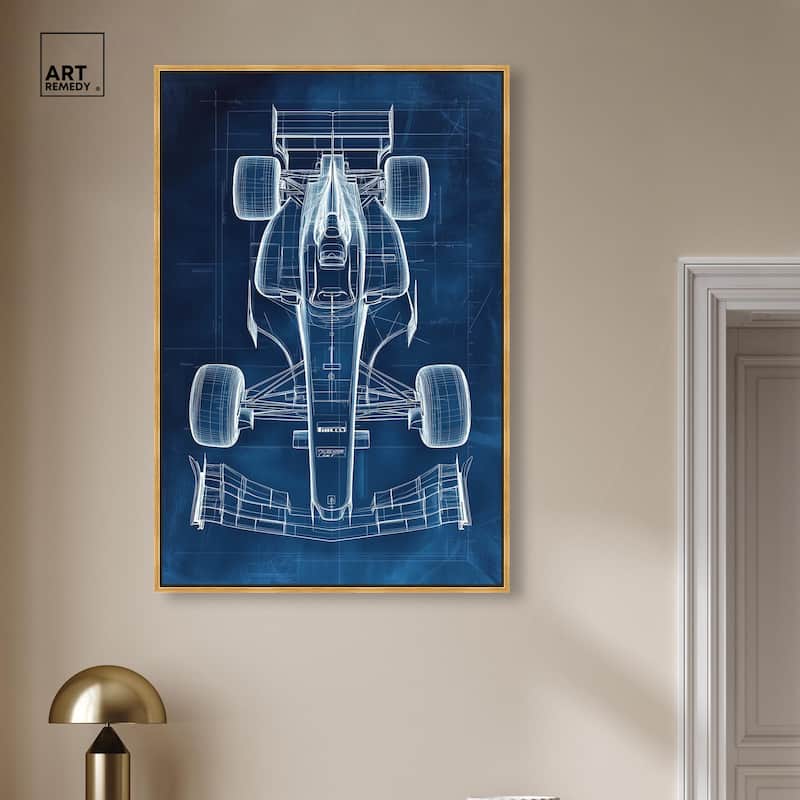 Race Car Blueprint Canvas by Art Remedy