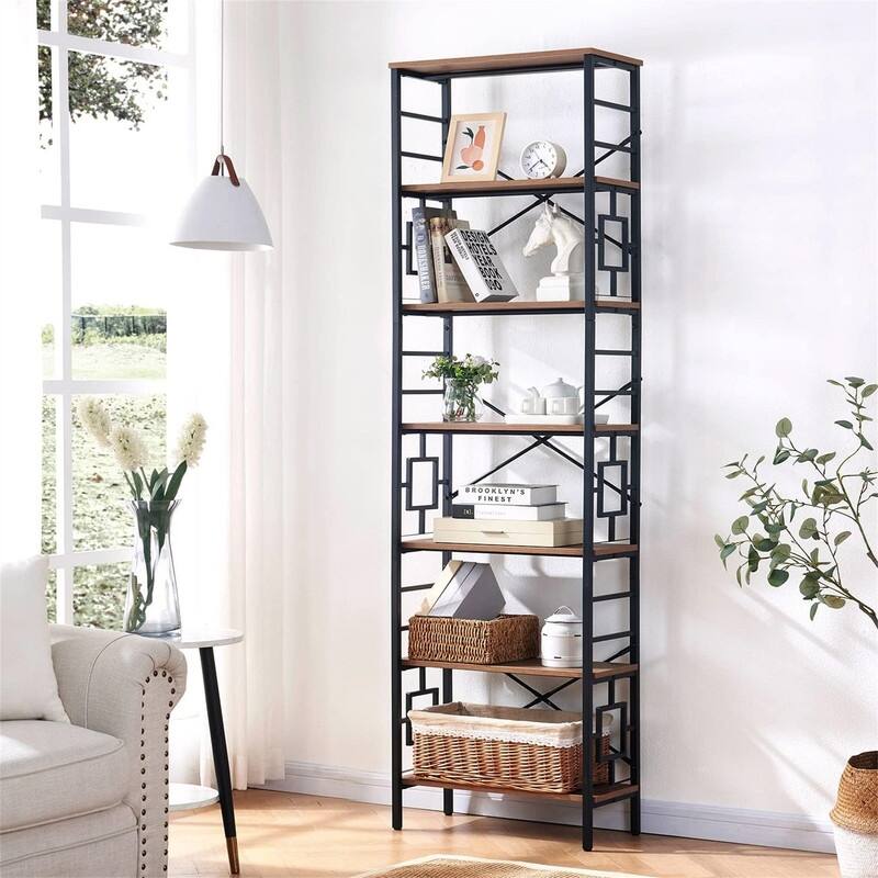 Tall Bookshelf Metal Bookcase and Bookshelves
