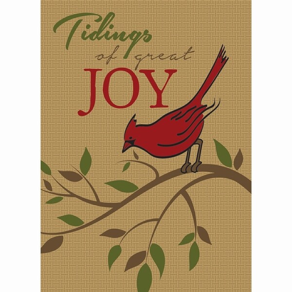 Tidings Of Joy Red Cardinal Garden Flag 18" x 13" - N/A