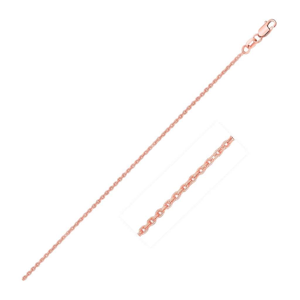 MayaMila 14k Rose Gold Round Cable Link Chain 0.7mm