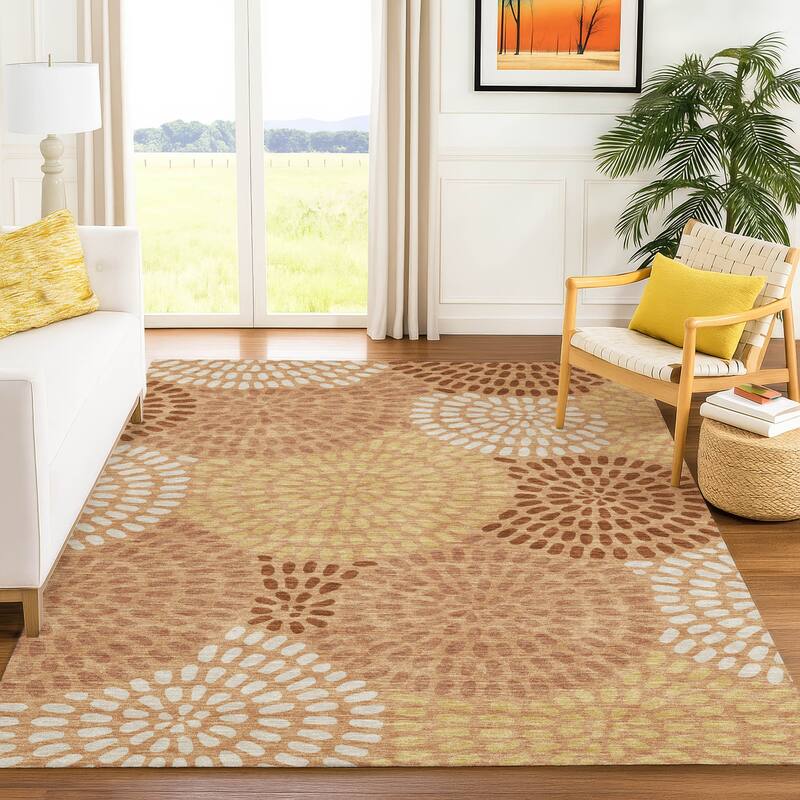Machine Washable Indoor/ Outdoor Casual Ric Chantille Rug