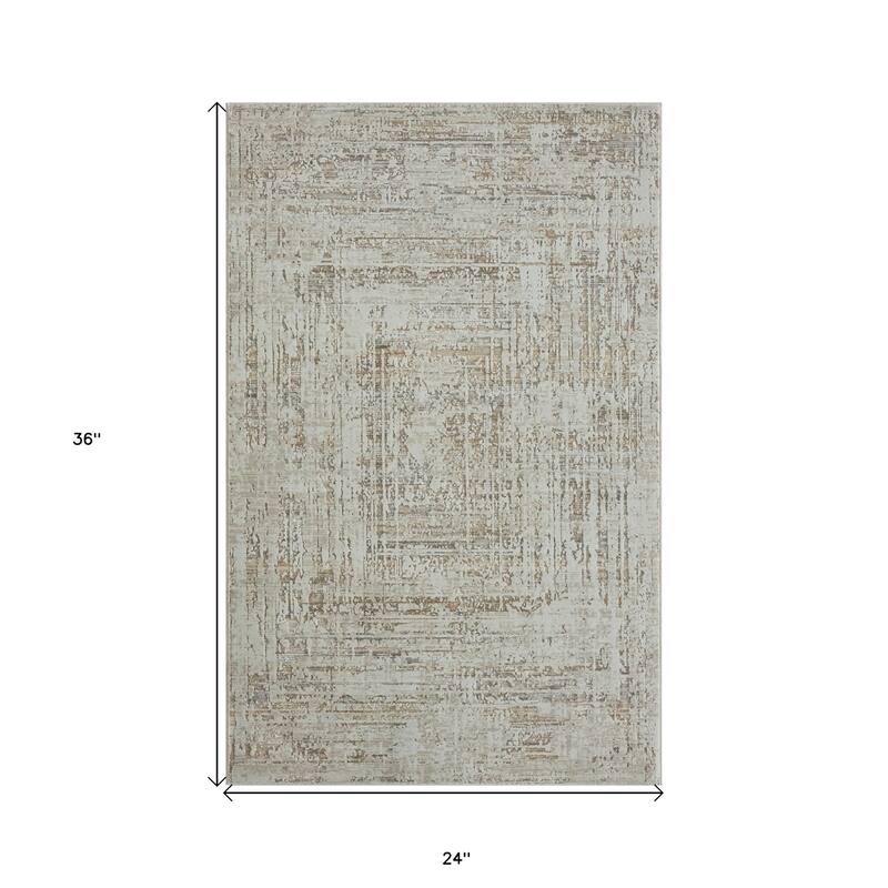 Sonus Distressed Abstract Area Rug By HomeRoots - 2' x 3'